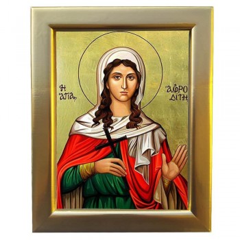 ΑΓΙΑ ΑΦΡΟΔΙΤΗ - Επίχρυση Ξύλινη εικόνα 29cm