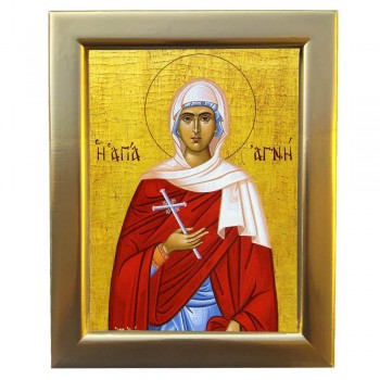 ΑΓΙΑ ΑΓΝΗ - Επίχρυση Ξύλινη εικόνα 29cm