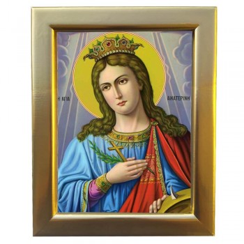 ΑΓΙΑ ΑΙΚΑΤΕΡΙΝΗ - Επίχρυση Ξύλινη εικόνα 29cm