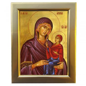 ΑΓΙΑ ΑΝΝΑ - Επίχρυση Ξύλινη εικόνα 29cm