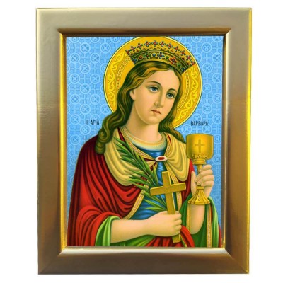 ΑΓΙΑ ΒΑΡΒΑΡΑ - Επίχρυση Ξύλινη εικόνα 29cm
