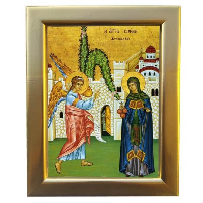 ΑΓΙΑ ΕΙΡΗΝΗ ΧΡΥΣΟΒΑΛΑΝΤΟΥ - Επίχρυση Ξύλινη εικόνα 29cm