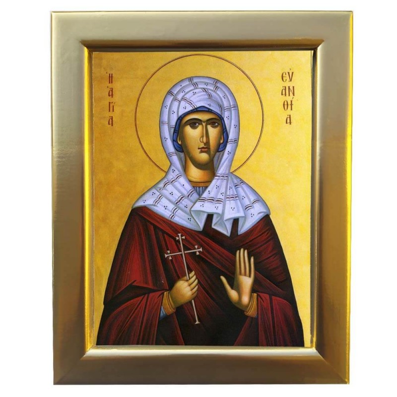 ΑΓΙΑ ΕΥΑΝΘΙΑ - Επίχρυση Ξύλινη εικόνα 29cm