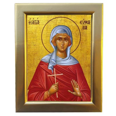 ΑΓΙΑ ΕΥΘΑΛΙΑ - Επίχρυση Ξύλινη εικόνα 29cm