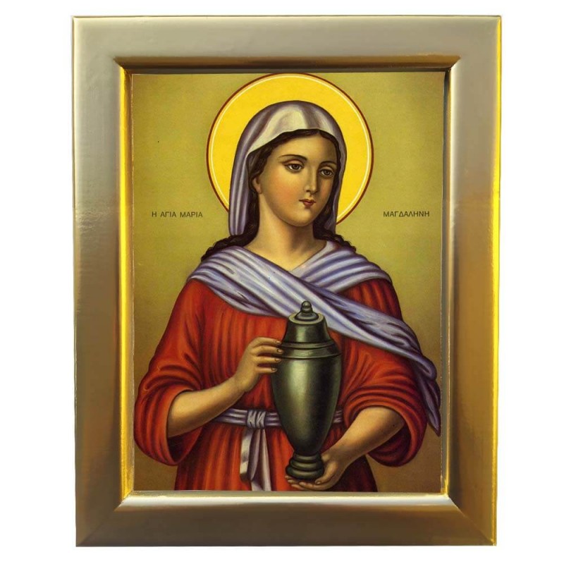 ΑΓΙΑ ΜΑΡΙΑ ΜΑΓΔΑΛΗΝΗ - Επίχρυση Ξύλινη εικόνα 29cm