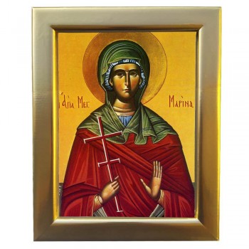 ΑΓΙΑ ΜΑΡΙΝΑ - Επίχρυση Ξύλινη εικόνα 29cm