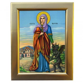 ΑΓΙΑ ΜΑΡΙΝΑ - Επίχρυση Ξύλινη εικόνα 29cm