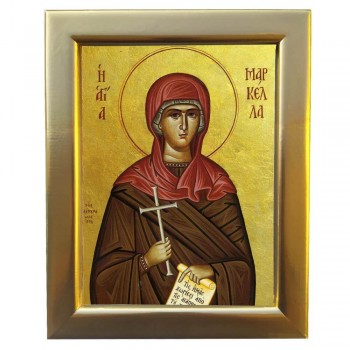 ΑΓΙΑ ΜΑΡΚΕΛΛΑ - Επίχρυση Ξύλινη εικόνα 29cm