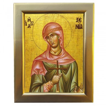 ΑΓΙΑ ΞΕΝΙΑ - Επίχρυση Ξύλινη εικόνα 29cm