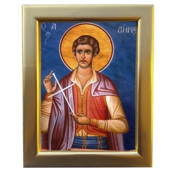 ΑΓΙΟΣ ΔΗΜΟΣ - Επίχρυση Ξύλινη εικόνα 29cm