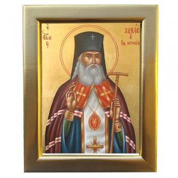 ΑΓΙΟΣ ΛΟΥΚΑΣ Ο ΙΑΤΡΟΣ - Επίχρυση Ξύλινη εικόνα 29cm