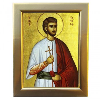 ΑΓΙΟΣ ΣΤΑΜΑΤΙΟΣ - Επίχρυση Ξύλινη εικόνα 29cm