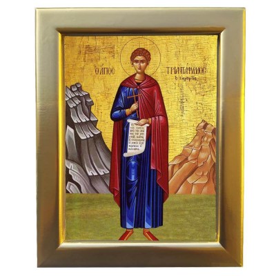 ΑΓΙΟΣ ΤΡΙΑΝΤΑΦΥΛΛΟΣ - Επίχρυση Ξύλινη εικόνα 29cm