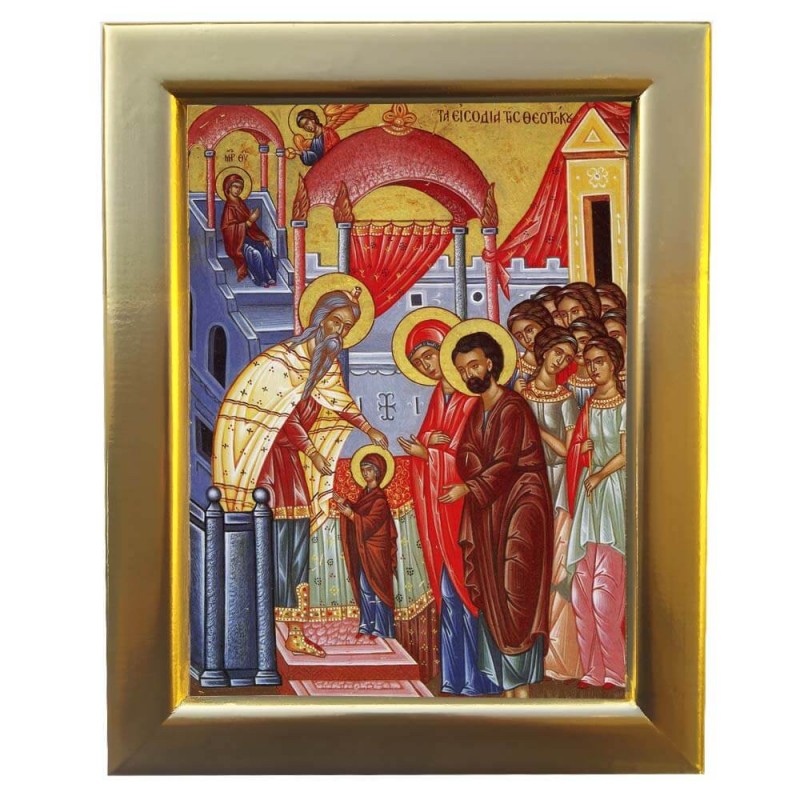 ΕΙΣΟΔΙΑ ΤΗΣ ΘΕΟΤΟΚΟΥ - Επίχρυση Ξύλινη εικόνα 29cm