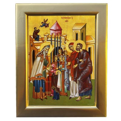 ΕΙΣΟΔΙΑ ΤΗΣ ΘΕΟΤΟΚΟΥ - Επίχρυση Ξύλινη εικόνα 29cm