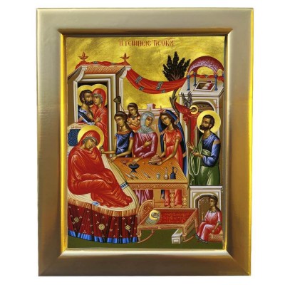 ΓΕΝΝΗΣΗ ΤΗΣ ΘΕΟΤΟΚΟΥ -  Επίχρυση Ξύλινη εικόνα 29cm