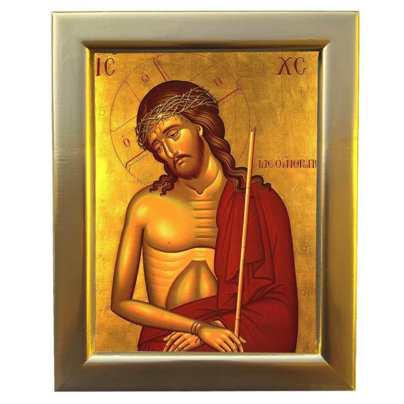 ΙΗΣΟΥΣ ΧΡΙΣΤΟΣ ΝΥΜΦΙΟΣ -  Επίχρυση Ξύλινη εικόνα 29cm