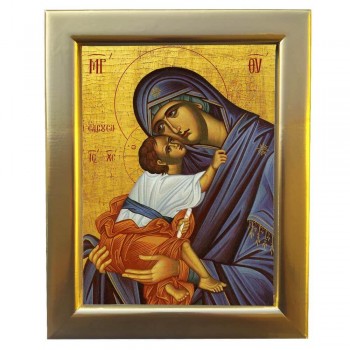 ΠΑΝΑΓΙΑ ΕΛΕΟΥΣΑ - Επίχρυση Ξύλινη εικόνα 29cm