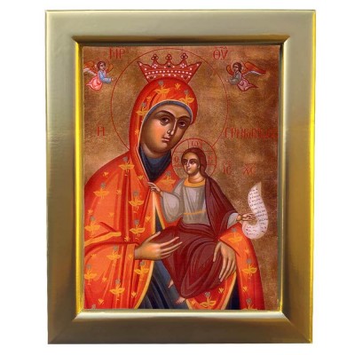 ΠΑΝΑΓΙΑ ΓΡΗΓΟΡΙΤΙΣΣΑ - Επίχρυση Ξύλινη εικόνα 29cm
