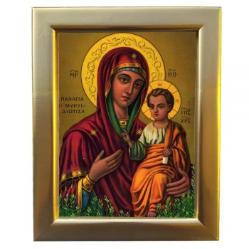 ΠΑΝΑΓΙΑ ΜΥΡΤΙΔΙΩΤΙΣΣΑ - Επίχρυση Ξύλινη εικόνα 29cm