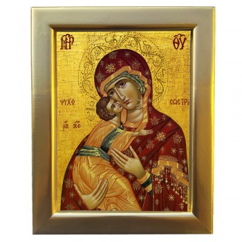 ΠΑΝΑΓΙΑ ΨΥΧΟΣΩΣΤΡΙΑ - Επίχρυση Ξύλινη εικόνα 29cm