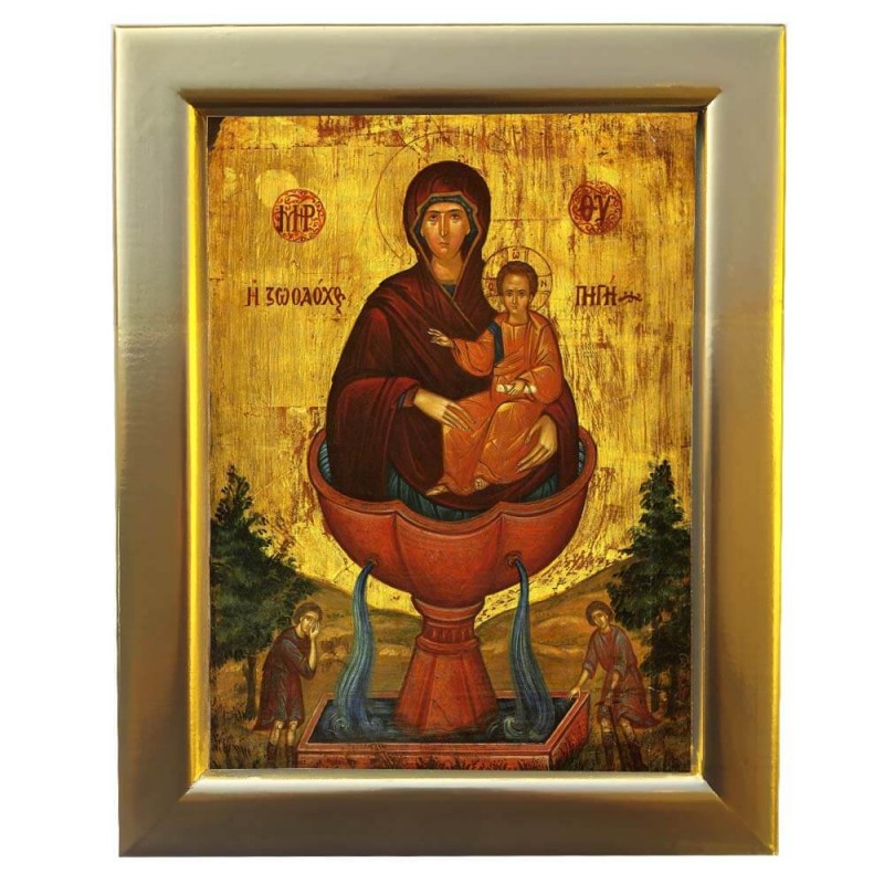 ΖΩΟΔΟΧΟΣ ΠΗΓΗ - Επίχρυση Ξύλινη εικόνα 29cm