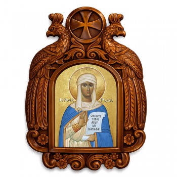 Αγία Ραχήλ - Ξυλόγλυπτη εικόνα με αετούς 39cm