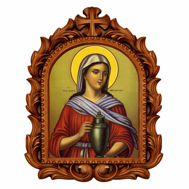 Αγία Μαρία Μαγδαληνή - Οβάλ Ξυλόγλυπτη 39cm 