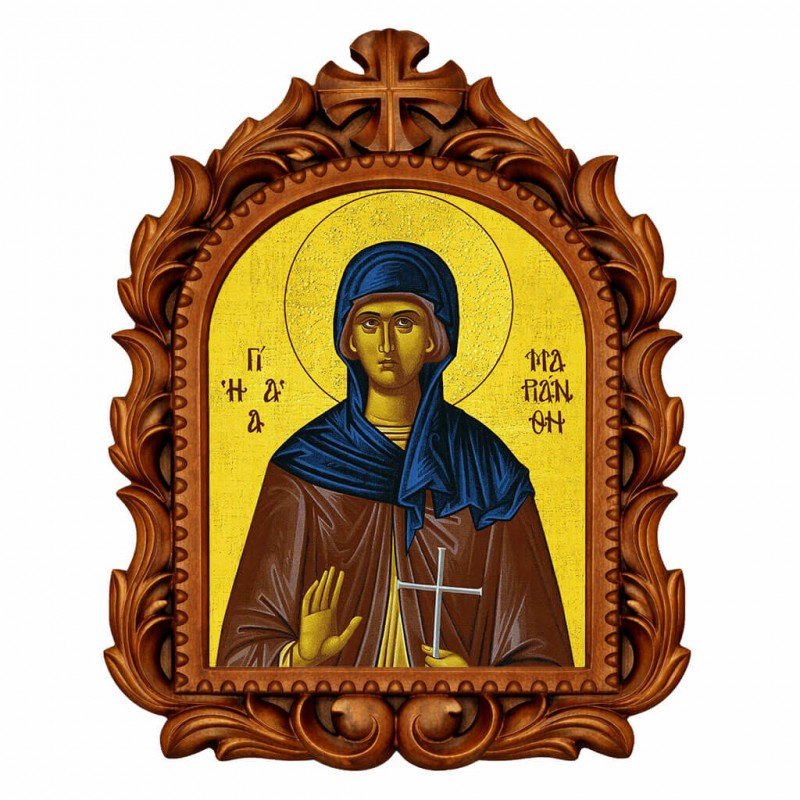 Αγία Μαριάνθη - Οβάλ Ξυλόγλυπτη 39cm 