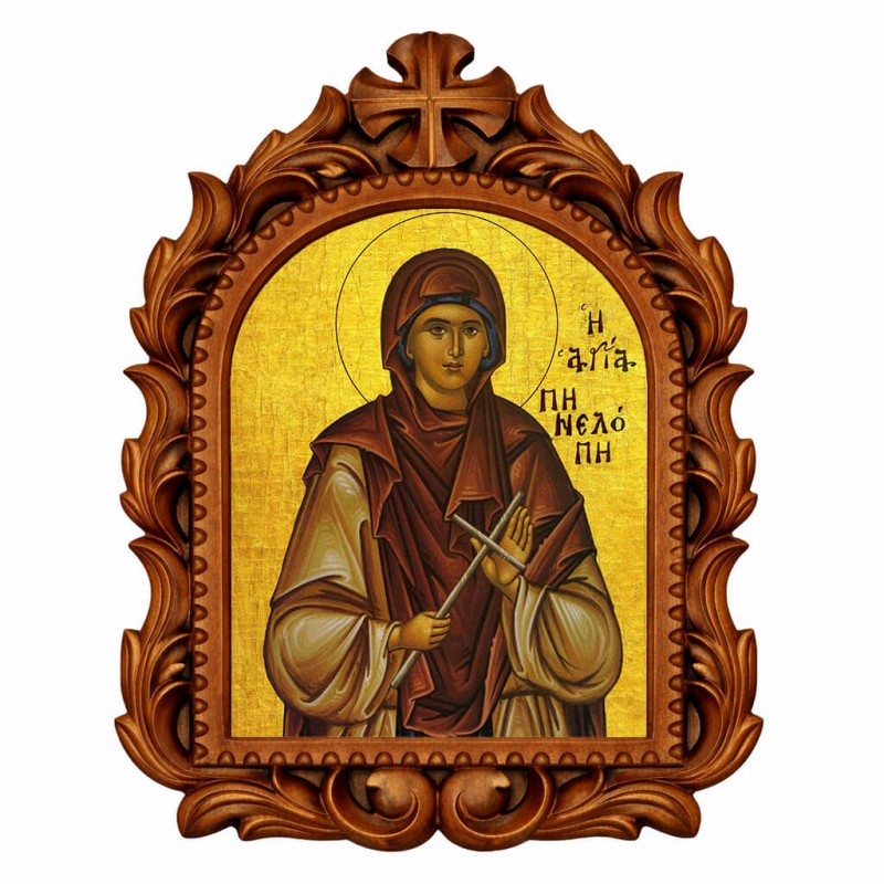 Αγία Πηνελόπη - Οβάλ Ξυλόγλυπτη 39cm 