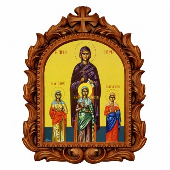 Αγία Σοφία - Οβάλ Ξυλόγλυπτη 39cm 