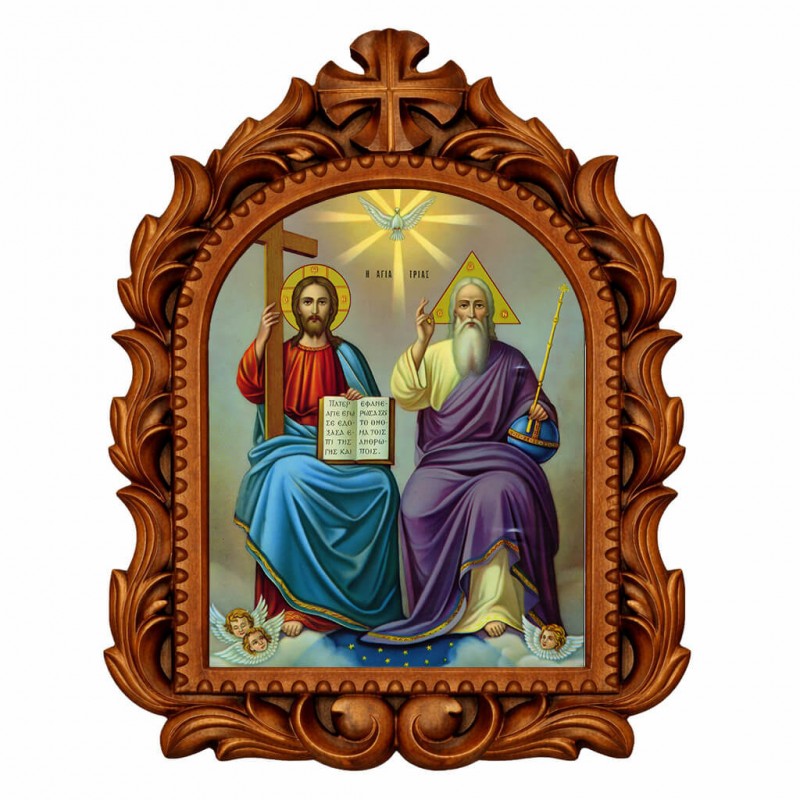 Αγία Τριάδα - Οβάλ Ξυλόγλυπτη 39cm 
