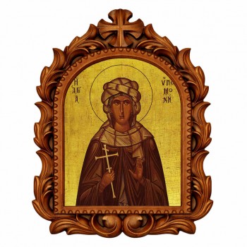 Αγία Υπομονή - Οβάλ Ξυλόγλυπτη 39cm 