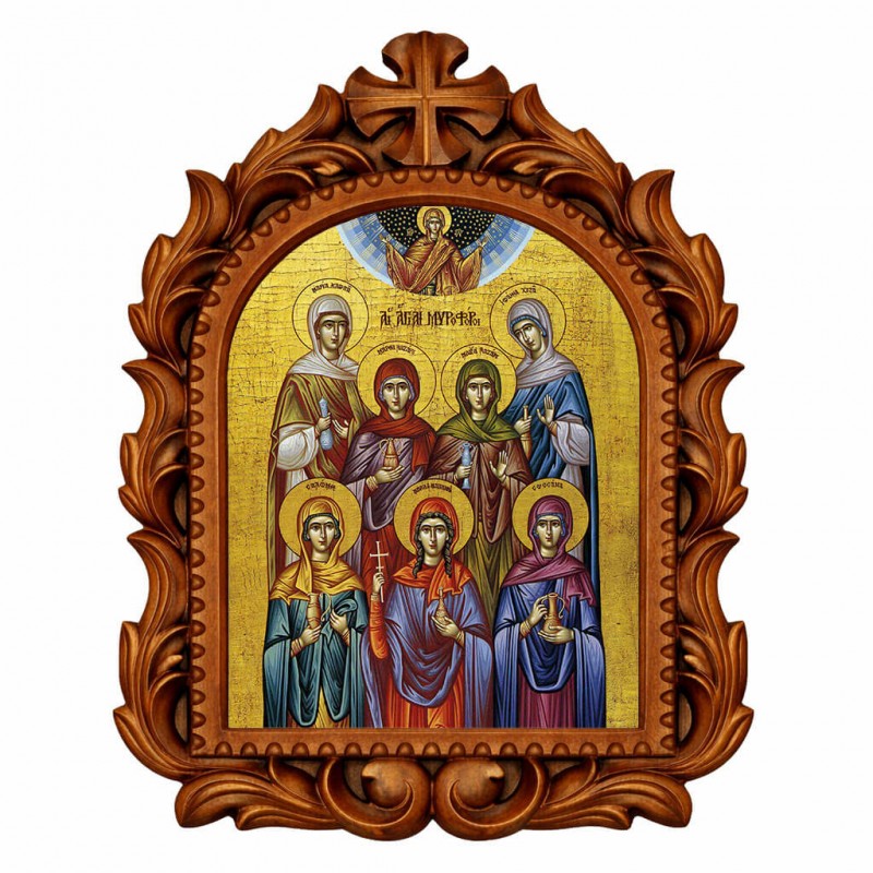 Άγιες Μυροφόρες - Οβάλ Ξυλόγλυπτη 39cm 