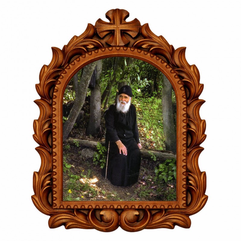 Άγιος ΠαΪσιος - Οβάλ Ξυλόγλυπτη 39cm 