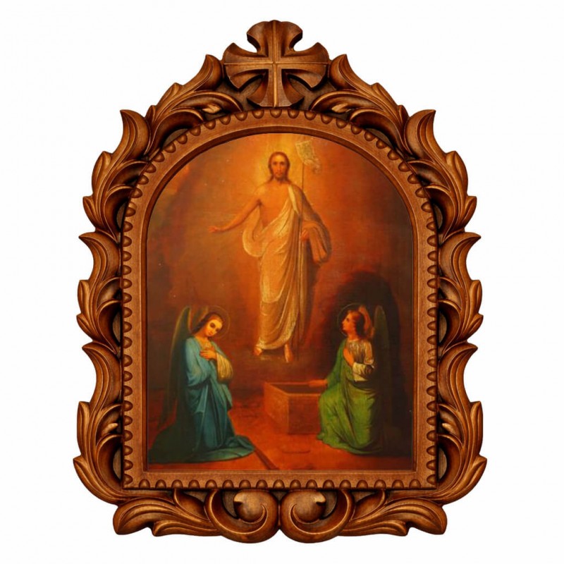 Ανάσταση Χριστού - Οβάλ Ξυλόγλυπτη 39cm 