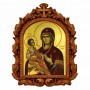 Παναγία Τριχερούσα - Οβάλ Ξυλόγλυπτη 39cm 