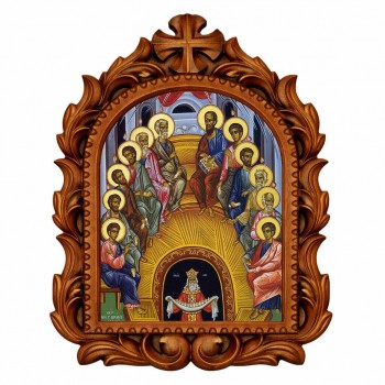 Πεντηκοστή - Οβάλ Ξυλόγλυπτη 39cm 