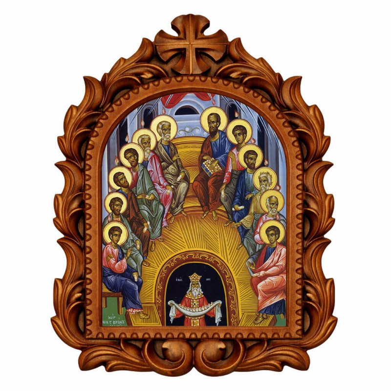 Πεντηκοστή - Οβάλ Ξυλόγλυπτη 39cm 