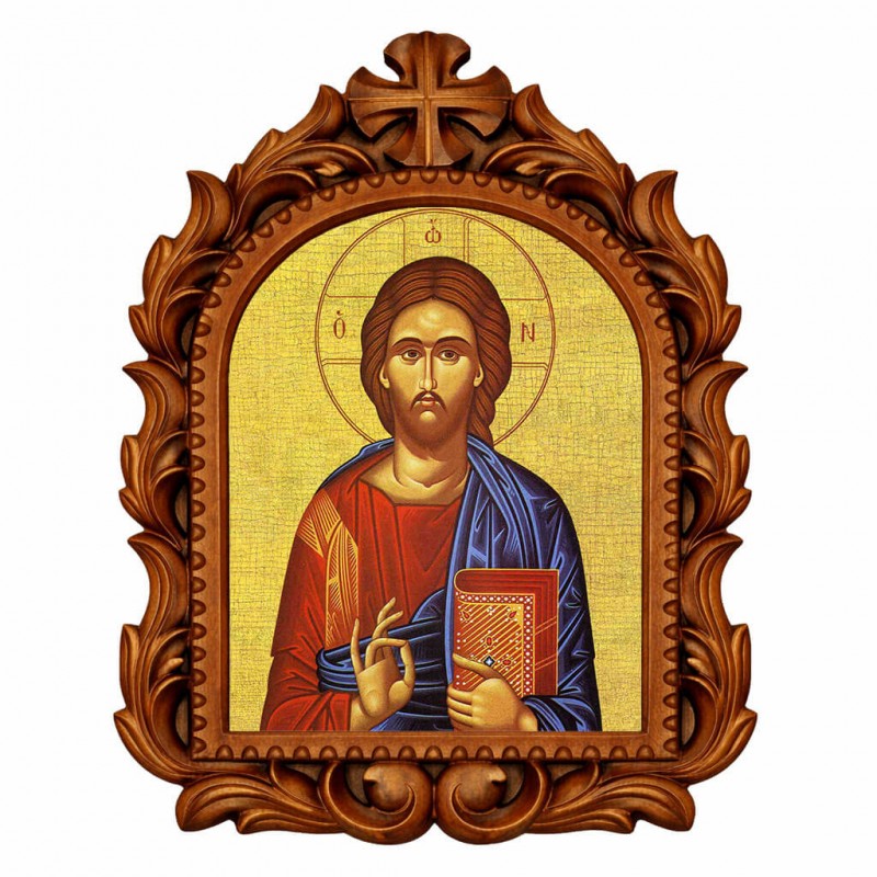 Ιησούς Χριστός - Οβάλ Ξυλόγλυπτη 39cm 