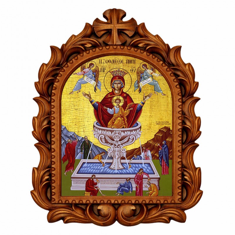 Ζωοδόχος Πηγή - Οβάλ Ξυλόγλυπτη 39cm 