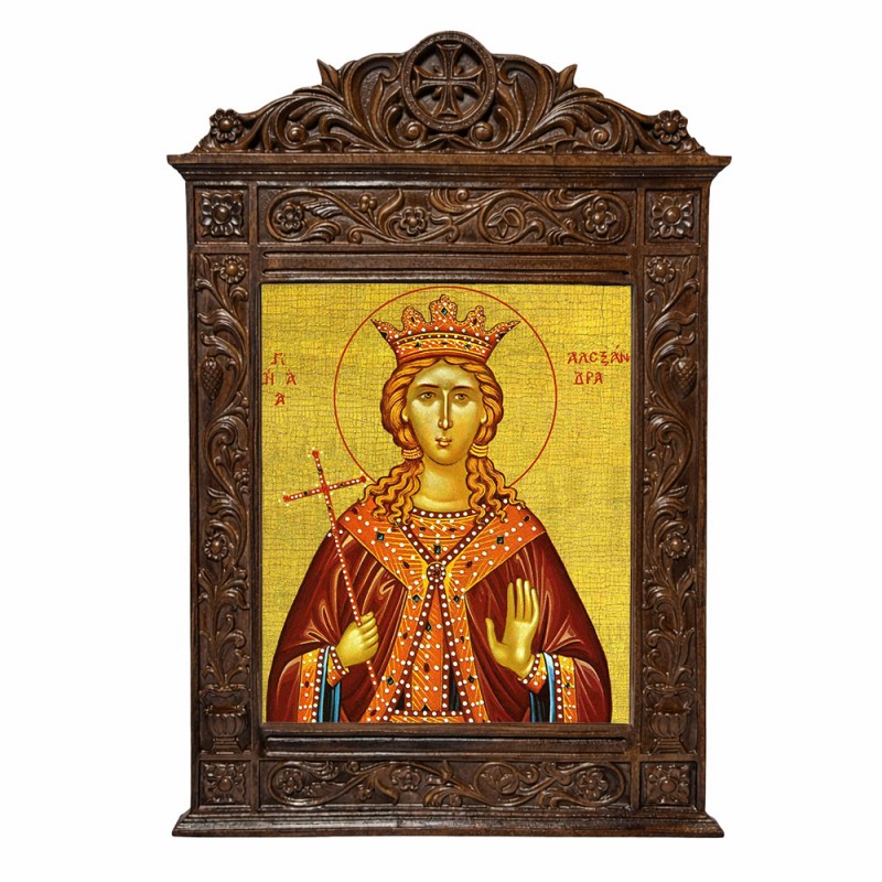 Αγία Αλεξανδρα - Βυζαντινή Ξυλόγλυπτη 40cm