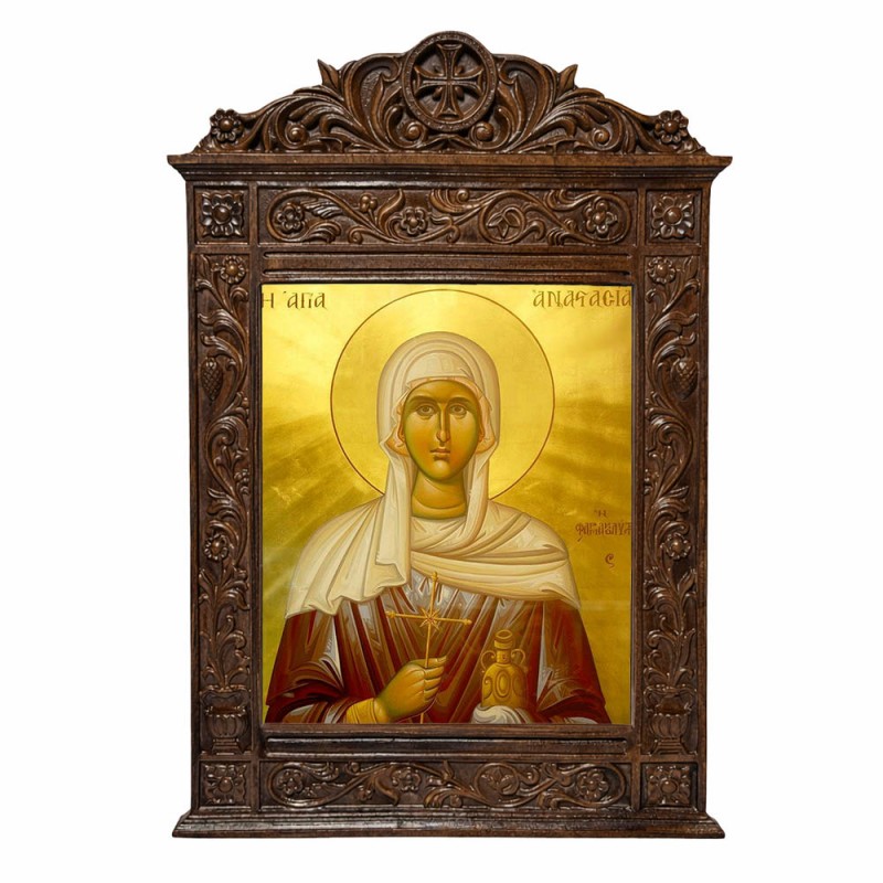 Αγία Αναστασια η Φαρμακολύτρια - Βυζαντινή Ξυλόγλυπτη 40cm