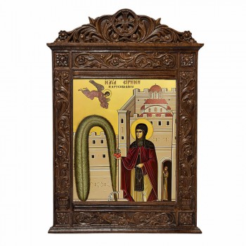 Αγία Ειρήνη Χρυσοβαλάντου - Βυζαντινή Ξυλόγλυπτη 40cm