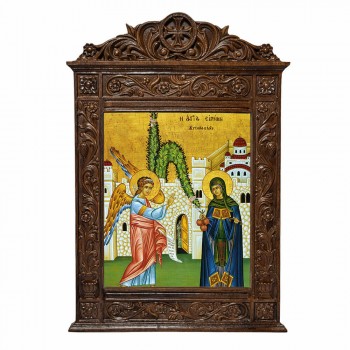 Αγία Ειρήνη Χρυσοβαλάντου - Βυζαντινή Ξυλόγλυπτη 40cm