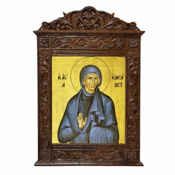 Αγία Ελισάβετ - Βυζαντινή Ξυλόγλυπτη 40cm