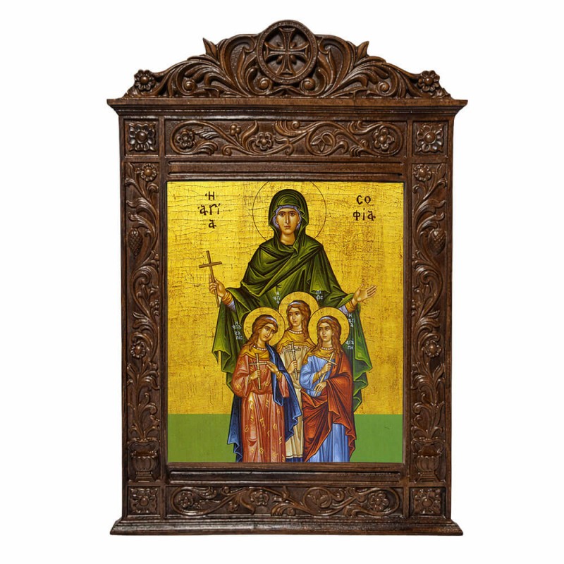 Αγία Σοφία - Βυζαντινή Ξυλόγλυπτη 40cm