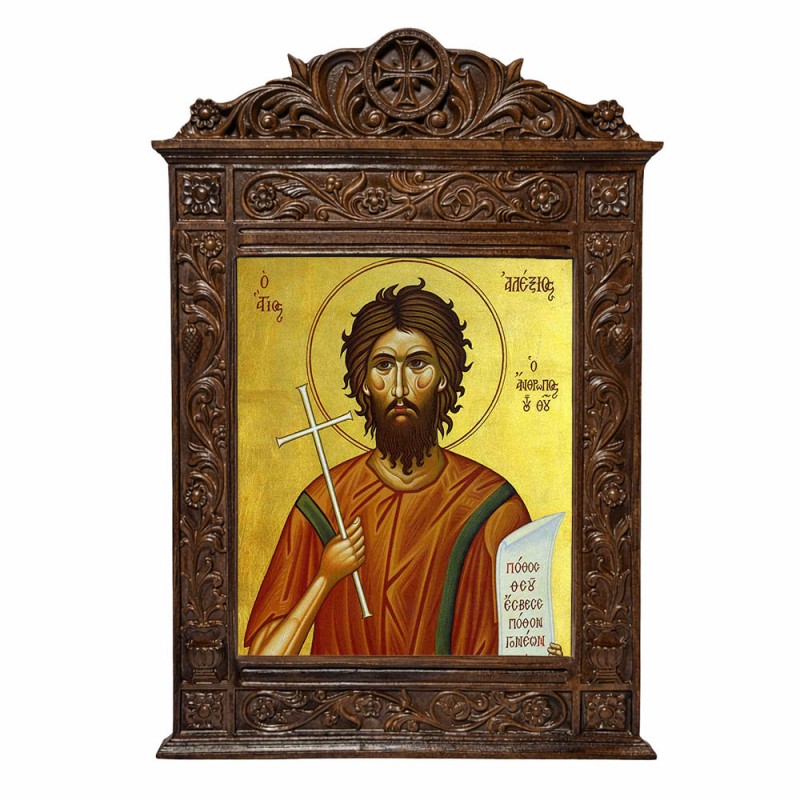 Άγιος Αλέξιος - Βυζαντινή Ξυλόγλυπτη 40cm