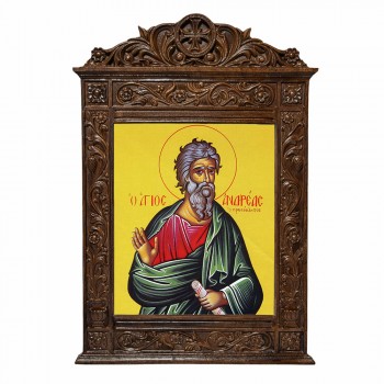 Άγιος Ανδρεας - Βυζαντινή Ξυλόγλυπτη 40cm