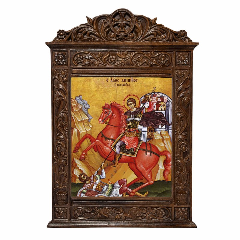 Άγιος Δημήτριος - Βυζαντινή Ξυλόγλυπτη 40cm